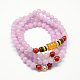 4-Loop Wrap Buddha Meditation Yellow Jade Beaded Bracelets BJEW-R039-10-1