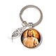 Ich liebe Jesus-Symbol-Schlüsselanhänger aus Glas mit Jesus-Fisch-Anhänger aus Legierung KEYC-G058-01F-1