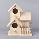 Casa de pájaros colgante de madera natural sin terminar HJEW-WH0006-15-1