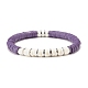 Handmade Polymer Clay Heishi Beads Stretch Bracelet for Women BJEW-JB07526-1