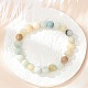 Bracelets extensibles en perles d'amazonite de fleurs naturelles&nbsp;BJEW-F380-01-B09-5