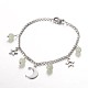 Moon & Star Stainless Steel Gemstone Charm Bracelets BJEW-JB01935-2