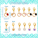Alloy Enamel Crown & Heart Pendant Locking Stitch Markers HJEW-AB00068-2
