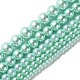 Abalorios de vidrio teñido de perla redondos HY-X0001-01-4