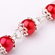 Chaînes en perles de verre rondes manuelles pour fabrication de bracelets et colliers AJEW-JB00056-07-2