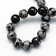 Natural Snowflake Obsidian Round Beads Strands G-S172-12mm-2