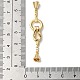 Rack Plating Brass Micro Pave Clear Cubic Zirconia Fold Over Clasps KK-E084-12G-3