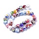 Faceted Round Handmade Millefiori Glass Beads Strands LK-R004-41-2