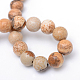 Rondes image naturelle brins jaspe de perles G-R345-4mm-19-3
