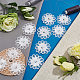 Gorgecraft 20 Stück weiße Stickerei-Blumen zum Aufnähen 3D 12-Blütenblatt 2-lagige Spitzenblume mit Imitationsperlen-Spitze bestickte Applikationen für Hochzeit DIY-GF0006-06-7