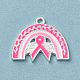 Pendenti in smalto in lega a tema nastro rosa per la consapevolezza del cancro al seno ENAM-A147-01F-1