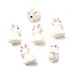不透明樹脂ペンダント  プラチナトーンの鉄製ループが付いた 3D ウサギのチャーム  リネン  24.5x13x19mm  穴：2mm RESI-XCP0001-98-2