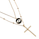 Brass Micro Pave Cubic Zirconia Pendant Necklaces Sets NJEW-JN02934-1