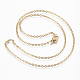 304 Stainless Steel Cable Chain Necklaces NJEW-K090-01G-1