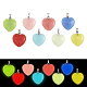 CHGCRAFT 16Pcs 8Colors Glow in the Dark Pendant Synthetic Luminous Stone Pendants Heart Charms with Platinum Tone Alloy Findings for DIY Necklace G-CA0001-69-1