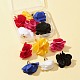 12 個 6 色の布ペンダント装飾  アクリルパーツ  花  ミックスカラー  25~30x28~35mm  穴：2mm  2個/カラー FIND-FS0001-44-2