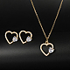 Set di gioielli a forma di cuore con zirconi trasparenti e perla finta in plastica ZC3739-1-2