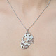 201 Stainless Steel Hollow Skull Pendant Necklace NJEW-OY002-15-1