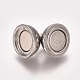 201 Stainless Steel Magnetic Clasps with Loops STAS-I137-07A-P-2