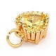 Real 18K Gold Plated Brass Inlaid Cubic Zirconia Charms ZIRC-L100-074G-02-4