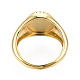 Ovaler Ring aus natürlicher Abalone-Muschel/Paua-Muschel mit klarem Zirkonia RJEW-N037-038-3