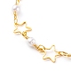 Bracelets de cheville en chaîne à maillons étoiles en laiton AJEW-AN00419-2