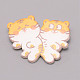 ダブルタイガー中国干支アクリルブローチ  中国の虎の新年の贈り物のための襟章  ホワイト  オレンジ  32x41x7mm JEWB-WH0022-13-1