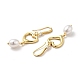 Boucles d'oreilles pendantes coeur avec perle d'imitation ABS EJEW-F288-22G-2