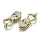 Brass Micro Pave Clear Cubic Zirconia Lobster Claw Clasps KK-N227-46-NF-1