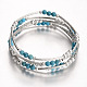 Cinq boucles enveloppent des bracelets de perles turquoise synthétiques BJEW-JB01963-01-1