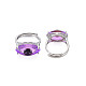 Evil Eye Glass Ajuastable Rings RJEW-S048-002P-NF-3