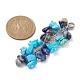 Décorations de pendentif en perles de lapis-lazuli naturel et de turquoise synthétique HJEW-JM01234-02-2