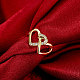 Cava cuore dolce lega di stagno di anelli di barretta strass ceco per le donne RJEW-BB14505-7-2
