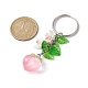 Porte-clés pendentif en acrylique fruits et feuilles KEYC-JKC00680-04-3