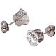 PandaHall Elite 6 Pairs 3/4/5/6/7/8mm Clear Cubic Zirconia Stud Earrings for Girls Fine Jewelry EJEW-PH0001-02-2