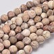 Frosted Round Natural Crazy Agate Beads Strands G-I176-16-8mm-1