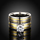 Titanio acciaio 316l cubi paio zirconia anelli alla moda per le donne RJEW-BB06987-9A-2