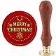 ハンドル付き真鍮ワックスシーリングスタンプ  DIYスクラップブッキング用  クリスマステーマの模様  3.5x1.18インチ（8.9x3cm） AJEW-WH0184-0656-1