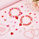 SUNNYCLUE 1 Box 1000+Pcs Red Heart Beads Valentine's Day Polymer Clay Beads Bulk Flat Round Heishi Beads Pink Double Sided Clay Beads Enamel Hearts Love Charms Lock Keys Charm for Jewelry Making Kits DIY-SC0023-41-4