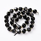 Natural Black Onyx Beads Strands G-A030-B22-8mm-2