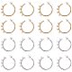 UNICRAFTALE 20pcs 304 Stainless Steel Stud Earring Findings with Loops Golden & Stainless Steel Color Hoop Earring with Ear Nuts 0.8mm Pin Earring Finding for DIY Earring Jewelry Making 32x33.5x2mm STAS-UN0001-22-1