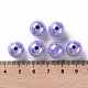 不透明なアクリルビーズ  ABカラーメッキ  ラウンド  紫色のメディア  12x11mm  穴：2.5mm  約566個/500g MACR-S370-D12mm-SS2114-4