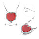 SHEGRACE 925 Sterling Silver Necklace with Red Heart Agate Pendant JN678A-2