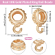 Beebeecraft 1 Box 10Pcs Ring Bail Beads 18K Gold Plated Brass Round Hollow Hanger Connector with Open Loops for Jewelry Making KK-BBC0009-18-2