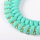 Trendy Nylon Brass Bib Statement Necklaces NJEW-JL030-02-4