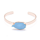 Natural Turquoise Cuff Bangles BJEW-P079-04RG-1