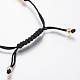 Bracelets tressés réglables de perle en laiton avec zircone cubique CZ de micro pave BJEW-F309-30G-4