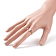 Anillo de dedo trenzado con gemas y perlas naturales RJEW-JR00509-4