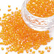 ガラス竹ビーズ  透明色の虹  オレンジ  2.5~3x2mm  穴：0.9mm  約15000個/ポンド SEED-S032-10A-169-1