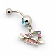 Heart with Arrow 316L Stainless Steel Belly Rings AJEW-P003-18-2
